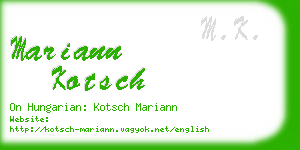 mariann kotsch business card